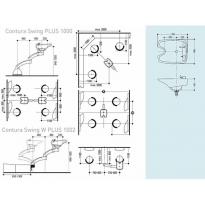 Мойка парикмахерская SWING PLUS на стойке серебро раковина белая 